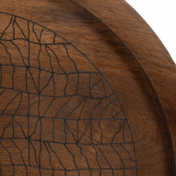 Mesa auxiliar Dorado Madera Marrón Hierro 38 x 38 x 66 cm