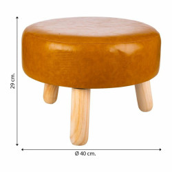 Taburete Alexandra House Living Amarillo Poliuretano Madera MDF 40 x 2