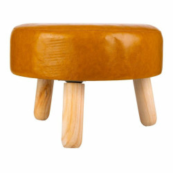 Taburete Alexandra House Living Amarillo Poliuretano Madera MDF 40 x 2