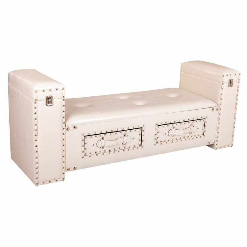 Banqueta Alexandra House Living Blanco Poliuretano Madera MDF 40 x 52 Banqueta Alexandra House Living Blanco Poliuretano Madera MDF 40 x 52