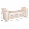Banqueta Alexandra House Living Blanco Poliuretano Madera MDF 40 x 52