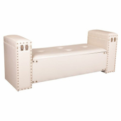 Banqueta Alexandra House Living Blanco Poliuretano Madera MDF 40 x 52
