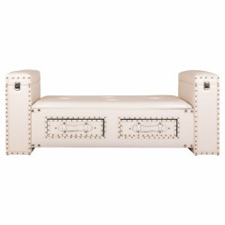 Banqueta Alexandra House Living Blanco Poliuretano Madera MDF 40 x 52