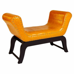 Banqueta Alexandra House Living Naranja Poliuretano Madera MDF 40 x 65