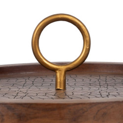 Mesa auxiliar Dorado Madera Marrón Hierro 38 x 38 x 66 cm