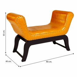 Banqueta Alexandra House Living Naranja Poliuretano Madera MDF 40 x 65