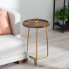 Mesa auxiliar Dorado Madera Marrón Hierro 38 x 38 x 66 cm