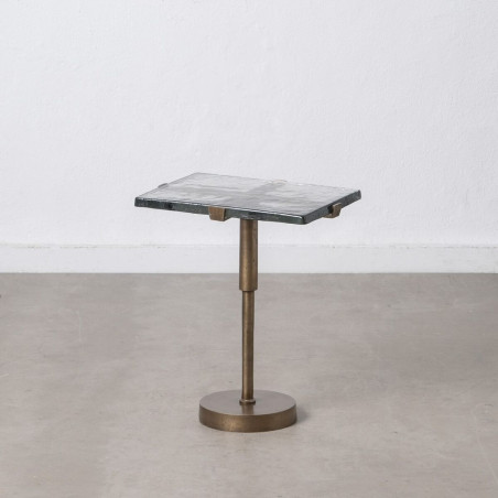Mesa auxiliar 41 x 31,5 x 49 cm Cristal Dorado Metal