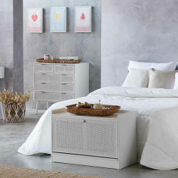 Banqueta Alexandra House Living Plateado Madera MDF 38 x 53 x 80 cm Za
