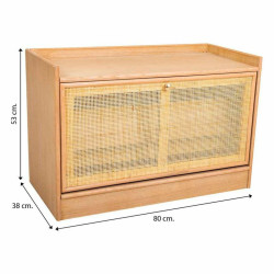 Banqueta Alexandra House Living Natural Madera MDF 38 x 53 x 80 cm Zap