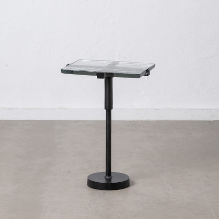 Mesa auxiliar 41 x 32 x 59 cm Cristal Negro Metal