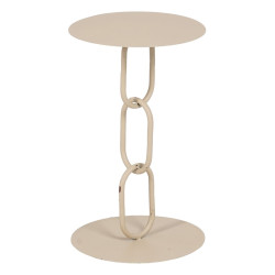 Mesa auxiliar 30,5 x 30,5 x 50 cm Crema Hierro