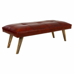 Banqueta Alexandra House Living Rojo Cuero Madera de mango 53 x 38 x 1