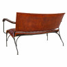 Banco Alexandra House Living Cuero Hierro Madera de mango 71 x 76 x 12