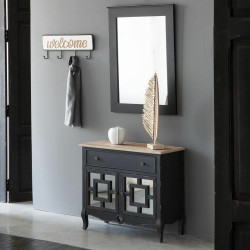 Recibidor con Cajones Alexandra House Living Negro Vidrio Madera de ab