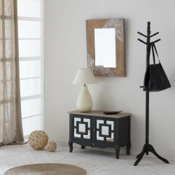 Recibidor Alexandra House Living Negro Vidrio Madera de abeto Madera M