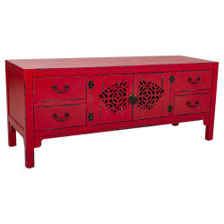 Cajonera multiusos Alexandra House Living Rojo Madera de abeto Madera