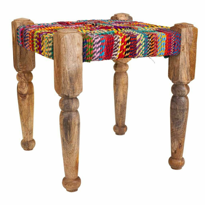 Taburete Alexandra House Living Rojo Madera Hilo 38 x 38 x 38 cm Taburete Alexandra House Living Rojo Madera Hilo 38 x 38 x 38 cm