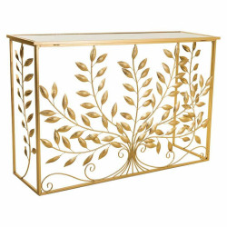 Recibidor Alexandra House Living Dorado Metal Vidrio Madera MDF 40 x 8