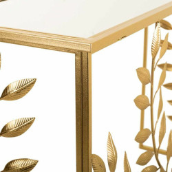 Recibidor Alexandra House Living Dorado Metal Vidrio Madera MDF 40 x 8