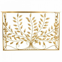 Recibidor Alexandra House Living Dorado Metal Vidrio Madera MDF 40 x 8