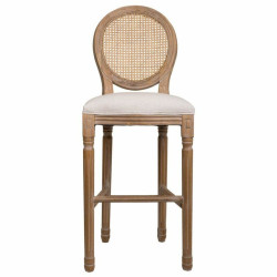 Taburete Alexandra House Living Crema Ratán Madera de caucho 42 x 121