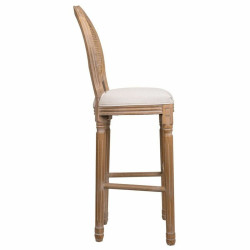 Taburete Alexandra House Living Crema Ratán Madera de caucho 42 x 121