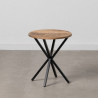 Mesa auxiliar Negro Natural Madera Metal Hierro madera y metal Madera