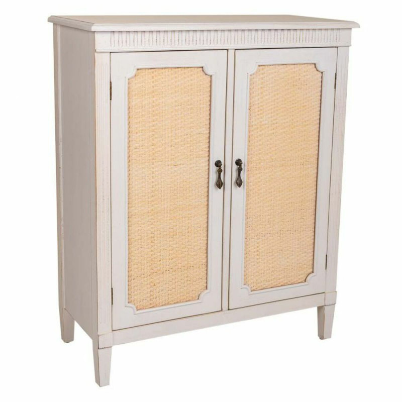 Recibidor Alexandra House Living Blanco Ratán Madera de abeto Madera Recibidor Alexandra House Living Blanco Ratán Madera de abeto Madera