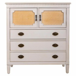 Cómoda Alexandra House Living Blanco Ratán Madera de abeto Madera MD