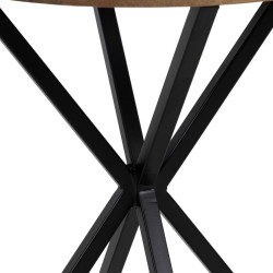 Mesa auxiliar Negro Natural Madera Metal Hierro madera y metal Madera