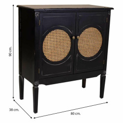 Recibidor Alexandra House Living Negro Ratán Madera de abeto Madera M