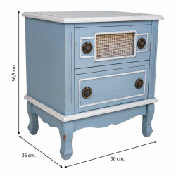 Mesita de Noche Alexandra House Living Azul 36 x 56 x 50 cm