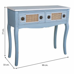 Recibidor con Cajones Alexandra House Living Azul Ratán Madera de abe