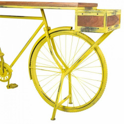 Recibidor Alexandra House Living Bike Amarillo Hierro Madera de mango