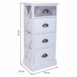 Cajonera Alexandra House Living Blanco Madera de Paulonia Madera MDF 2