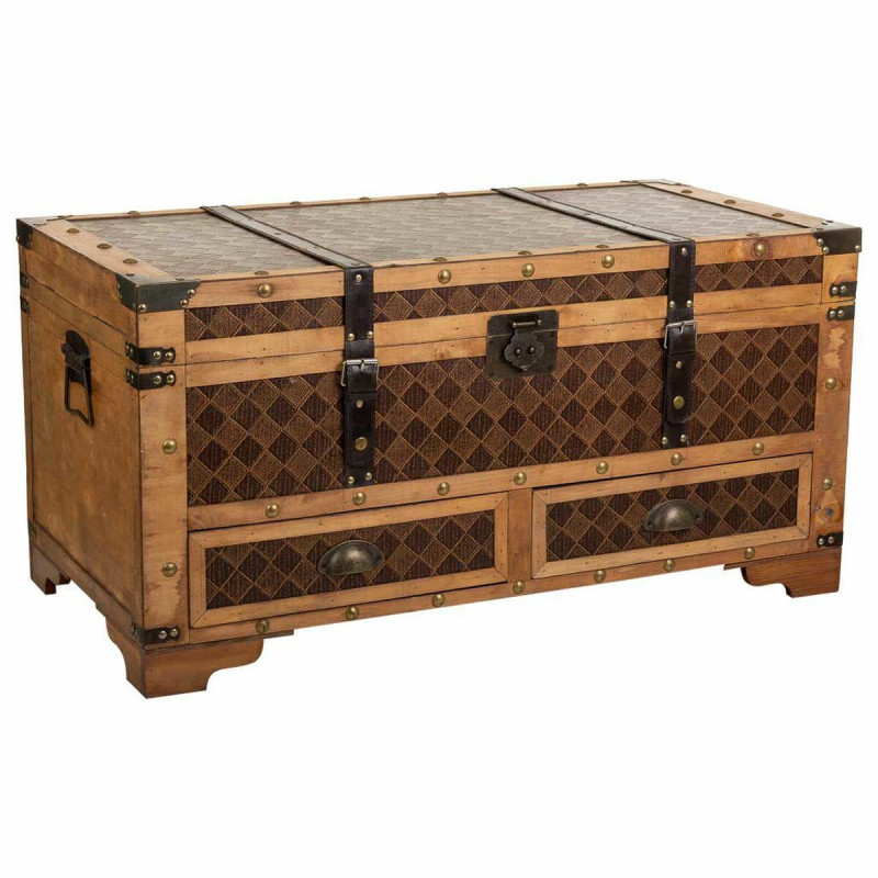 Baúl Alexandra House Living Marrón PVC Madera Metal Tela 45 x 45 x 9 Baúl Alexandra House Living Marrón PVC Madera Metal Tela 45 x 45 x 9