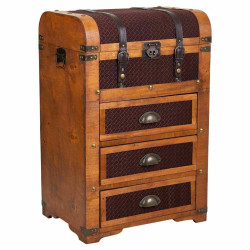 Cómoda Alexandra House Living Marrón PVC Madera Metal Tela 35 x 71 x