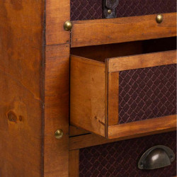 Cómoda Alexandra House Living Marrón PVC Madera Metal Tela 35 x 71 x