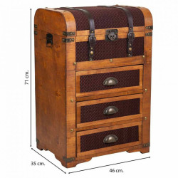 Cómoda Alexandra House Living Marrón PVC Madera Metal Tela 35 x 71 x