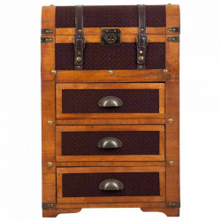 Cómoda Alexandra House Living Marrón PVC Madera Metal Tela 35 x 71 x