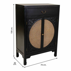 Recibidor con Cajones Alexandra House Living Negro Ratán Madera de ab