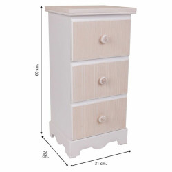 Cajonera Alexandra House Living Blanco Madera MDF 26 x 60 x 31 cm