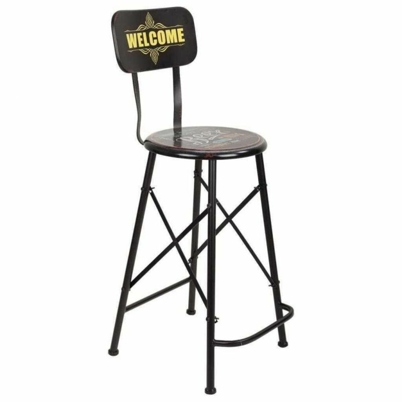 Taburete Alexandra House Living Negro Hierro 40 x 100 x 46 cm Taburete Alexandra House Living Negro Hierro 40 x 100 x 46 cm
