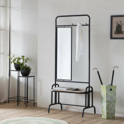 Recibidor Alexandra House Living Negro Hierro Madera de abeto 45 x 181
