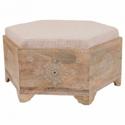 Banqueta Alexandra House Living Blanco Natural Madera de mango Madera