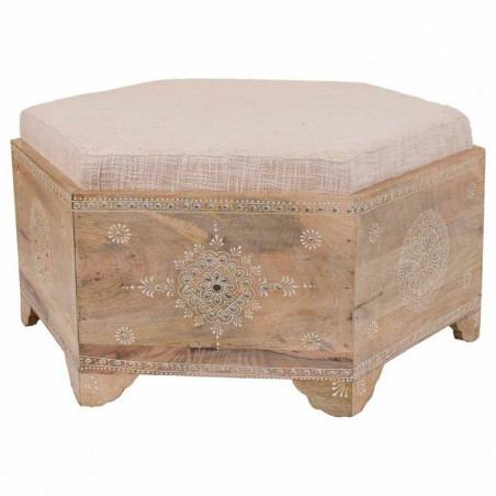 Banqueta Alexandra House Living Blanco Natural Madera de mango Madera