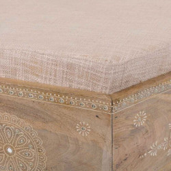 Banqueta Alexandra House Living Blanco Natural Madera de mango Madera
