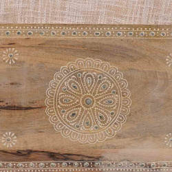 Banqueta Alexandra House Living Blanco Natural Madera de mango Madera