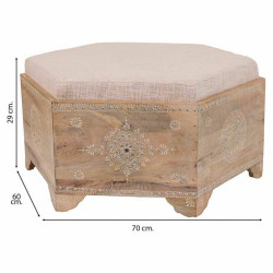 Banqueta Alexandra House Living Blanco Natural Madera de mango Madera